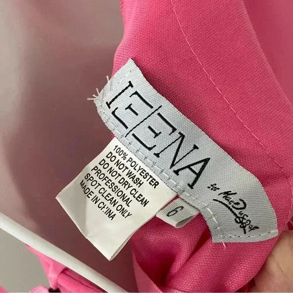 NWT Mac Duggal Jersey One Shoulder Belted Trumpet Gown Candy Pink size 6 - Picture 8 of 10